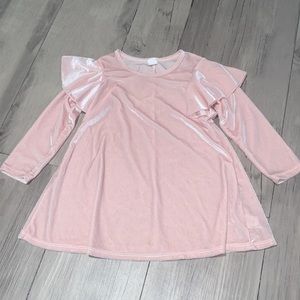 Harper canyon toddler sparkly velvet dress with flute sleeve and long sleeve